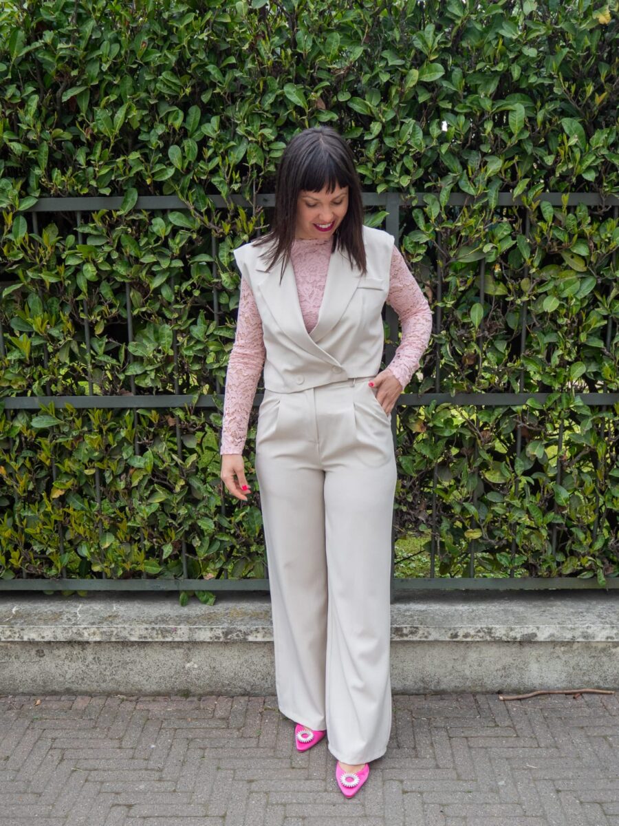 Tailleur con Gilet Crop Taglia M - immagine 3