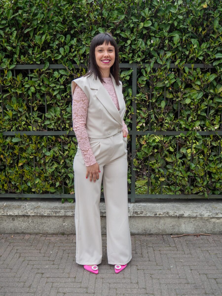 Tailleur con Gilet Crop Taglia M - immagine 4